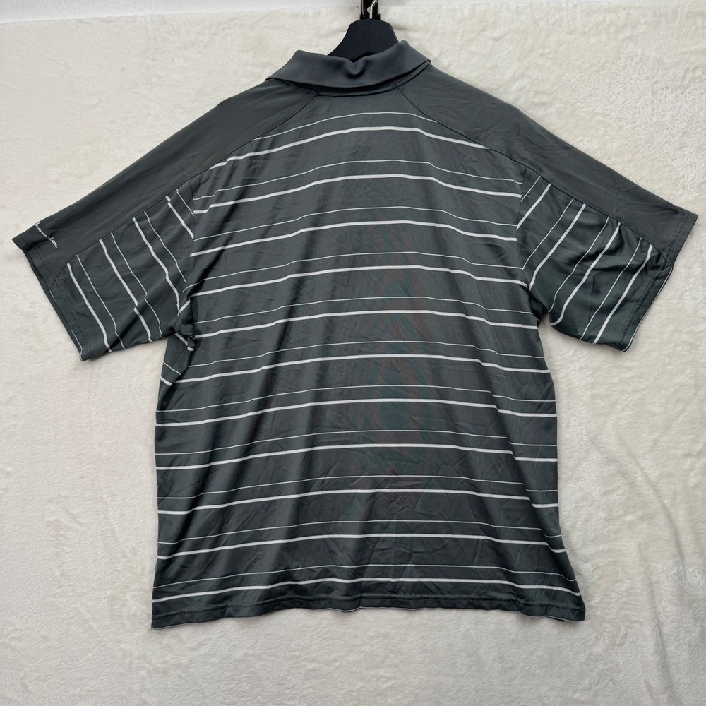 Champion Polo Shirt Mens Large Grey Striped Double Dry Short Sleeve Collared - Picture 7 of 11